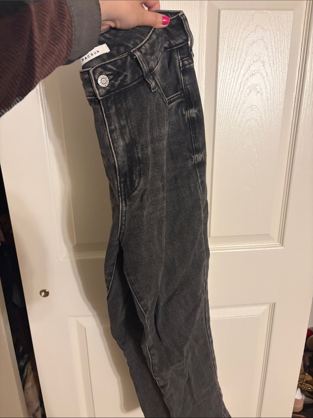 PacSun Women’s Washed Black Straight Mom Jeans